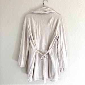 Zara Knit Tie Wrap Cardigan Sweater (Beige)